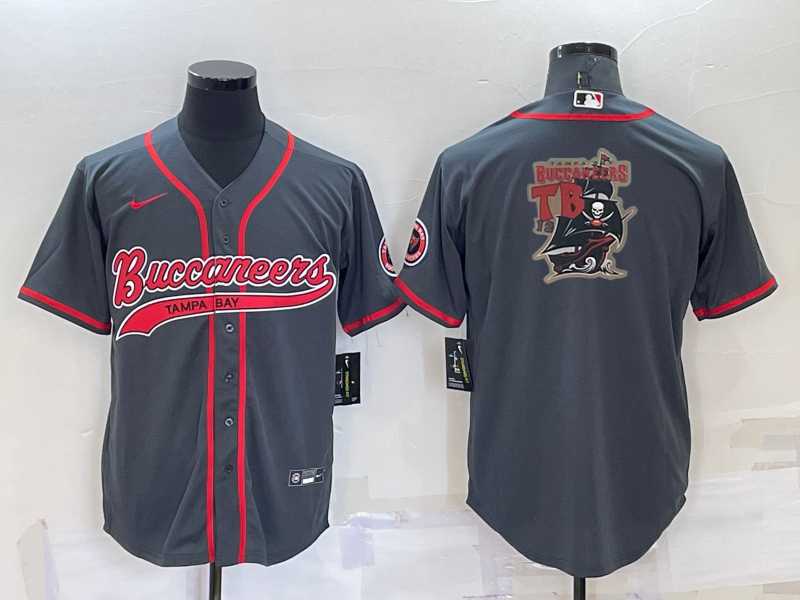 Men's Tampa Bay Buccaneers Grey Team Big Logo With Patch Cool Base Stitched Baseball Jersey,We sell and wholesale Men's Tampa Bay Buccaneers Grey Team Big Logo With Patch Cool Base Stitched Baseball Jersey on line form chian!